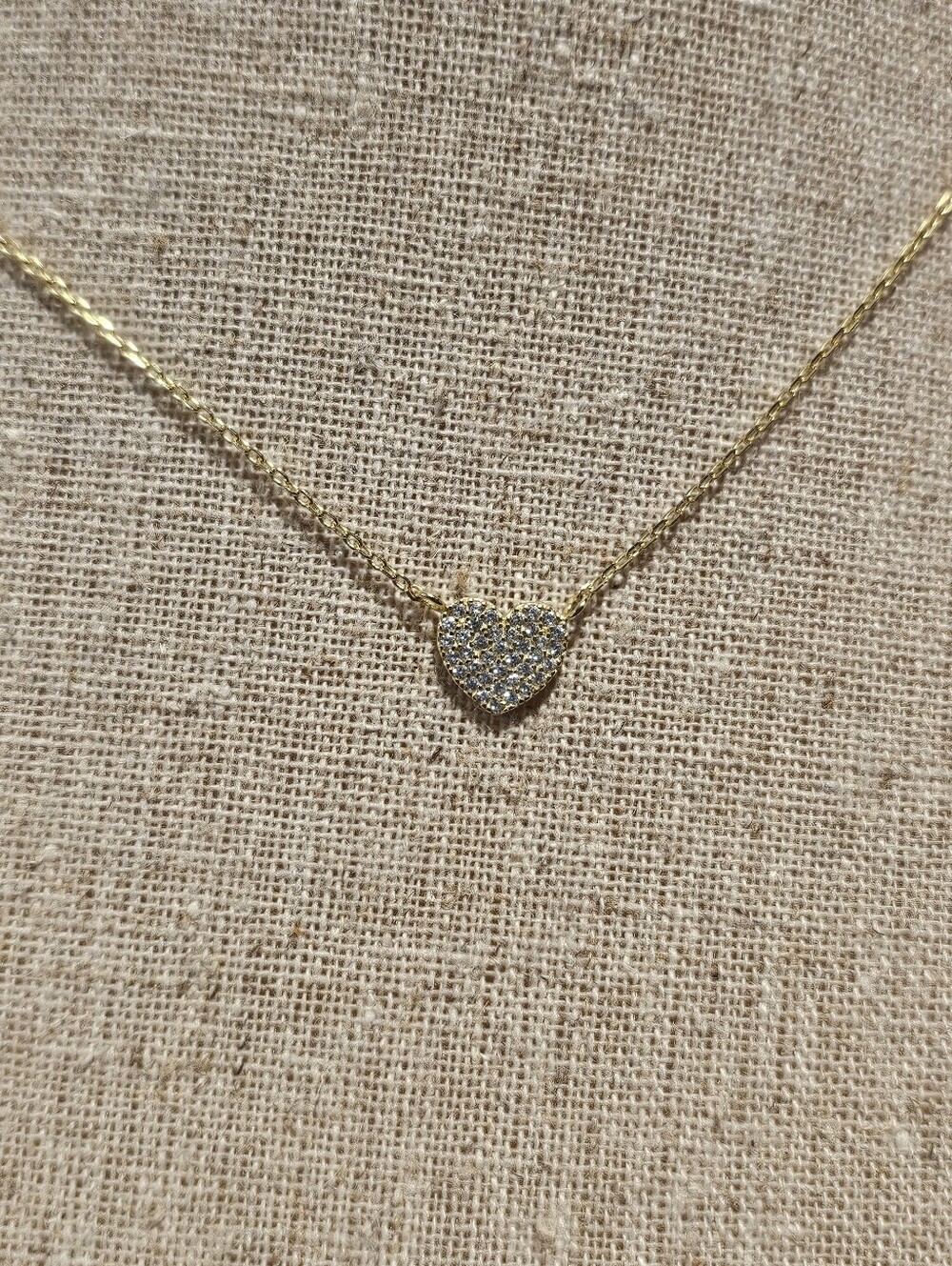 Argento Vivo Goldtone CZ Heart Pendant, Sterling Silver